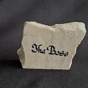 Light Gray "The Boss" Granite Desk Accent or Paperweight
